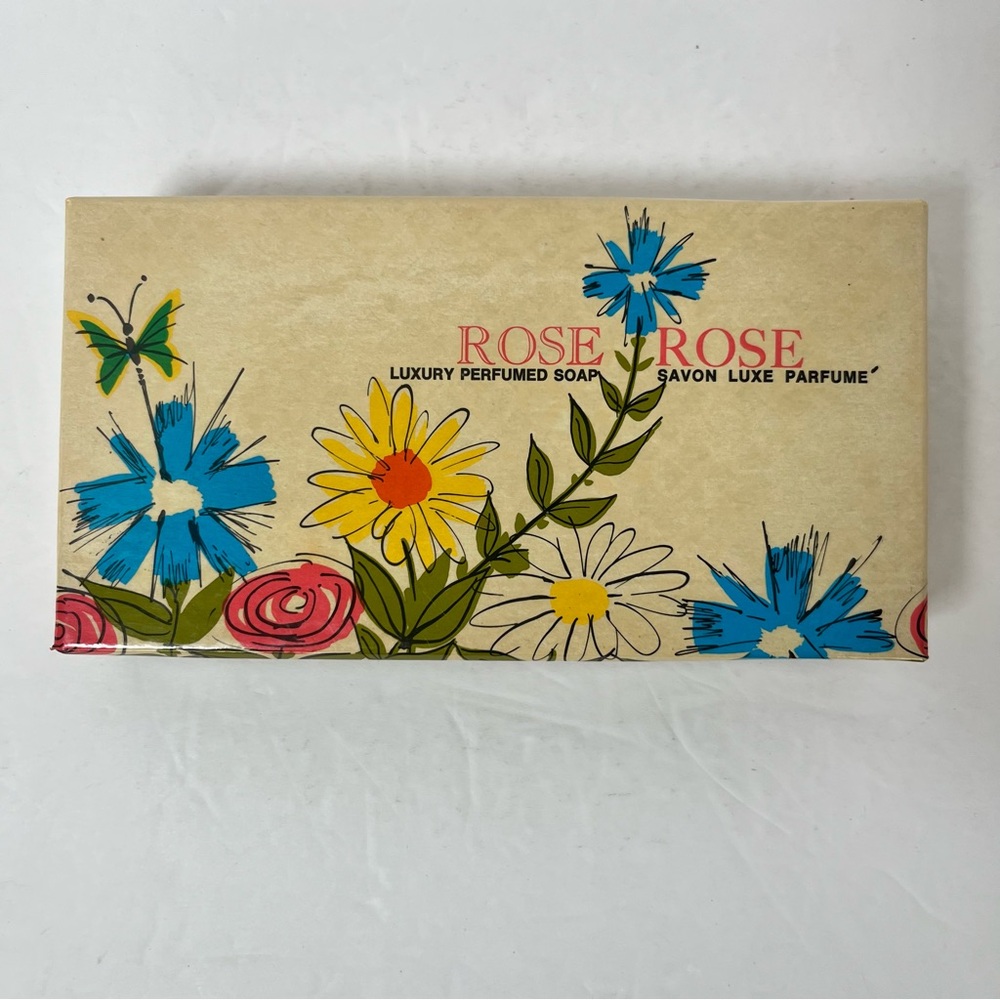 Vintage Rose Rose Perfume‎ Scented Luxury Soap 3 Bars By Soapmakers Avon